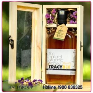 Hộp Quà Gỗ 1 Chai Mật Ong Hoa Cafe Tracybee Cao Cấp